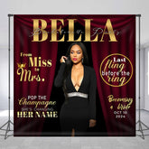 Lofaris Red Curtain Magazine Style Custom Bridal Shower Backdrop